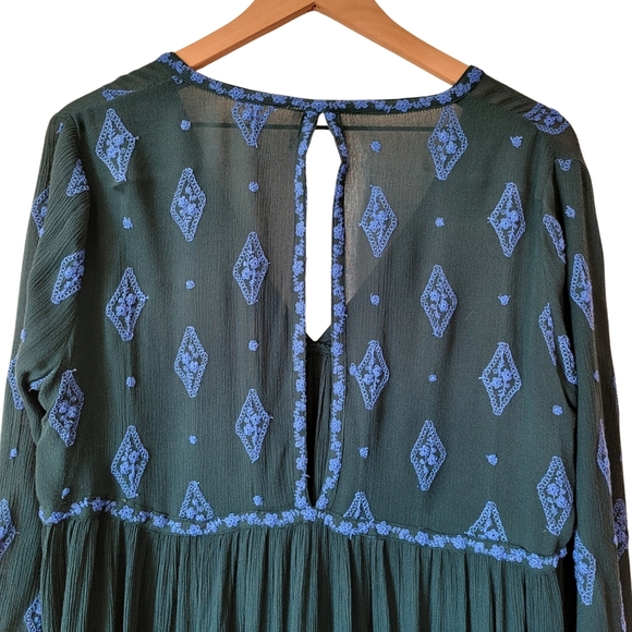 Free People Diamond Embroidered Tunic With Bell Sleeves Size M - Picture 7 of 13